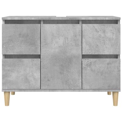 vidaXL Dulap de chiuvetă, gri beton, 80x33x60 cm, lemn prelucrat