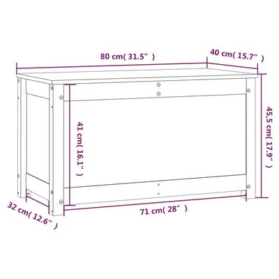 vidaXL Cutie de depozitare, maro miere, 80x40x45,5 cm, lemn masiv pin