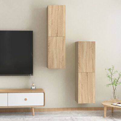 vidaXL Comode TV, 2 buc., stejar Sonoma, 30,5x30x110cm, lemn prelucrat