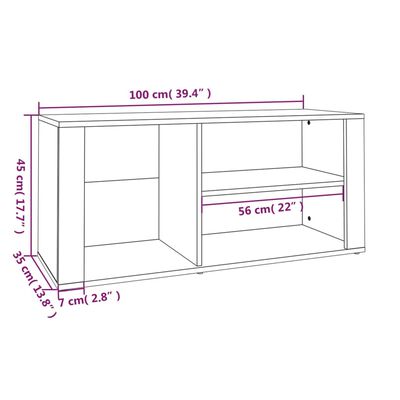 vidaXL Pantofar, negru, 100x35x45 cm, lemn compozit