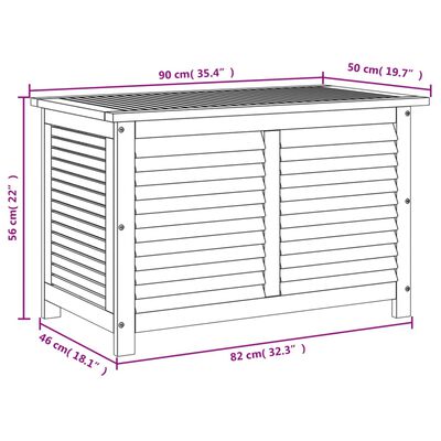 vidaXL Ladă depozitare grădină cu grilaj 90x50x56 cm lemn masiv acacia