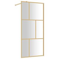 vidaXL Paravan de duș walk-in auriu, 90x195 cm sticlă ESG transparentă