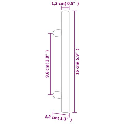 vidaXL Mânere de dulap, 10 buc., auriu, 96 mm, oțel inoxidabil