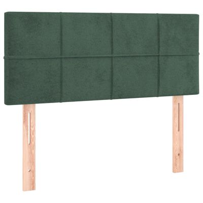 vidaXL Pat box spring cu saltea, verde închis, 90x200 cm, catifea