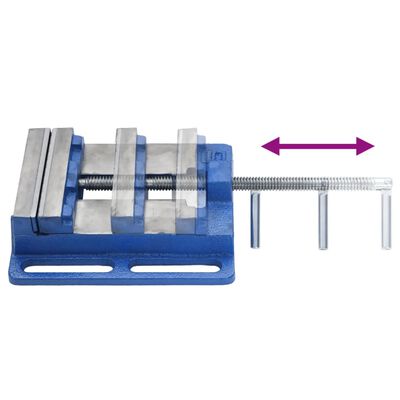 vidaXL Menghină pentru presă de frezat, albastru, 121 mm, fontă