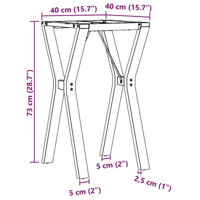 vidaXL Picioare masă de sufragerie Y-Frame 40x40x73 cm Fontă