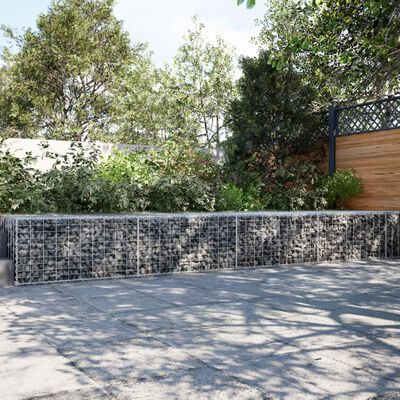 vidaXL Coș gabion cu capac, 1000x100x50 cm, fier galvanizat