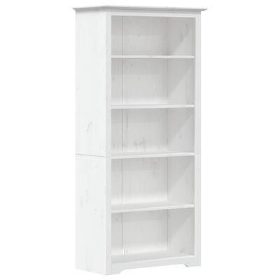 vidaXL Bibliotecă BODO, alb, 82x40x173 cm, lemn masiv pin, 5 rafturi