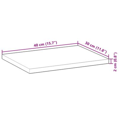 vidaXL Rafturi suspendate 3 buc. 40x30x2 cm lemn masiv acacia netratat