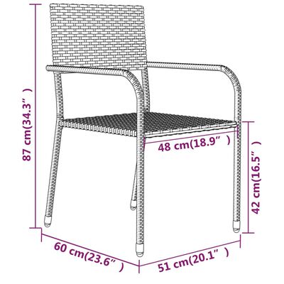 vidaXL Set mobilier pentru grădină, 7 piese, negru