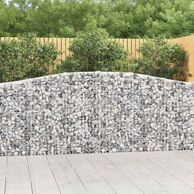 vidaXL Coșuri gabion arcuite 4 buc, 400x30x100/120 cm fier galvanizat