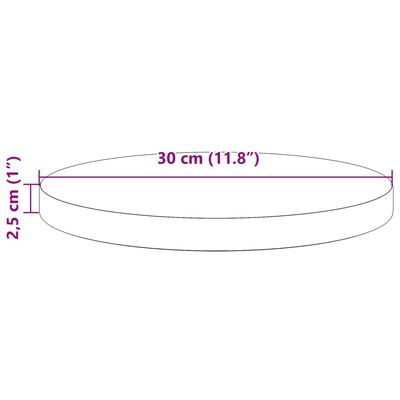 vidaXL Blat de masă rotund, maro ceruit, Ø30x2,5 cm, lemn masiv de pin