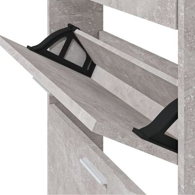vidaXL Pantofar, gri beton, 59x17x108 cm, lemn compozit