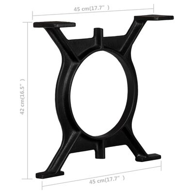 vidaXL Picioare măsuță de cafea, 2 buc., cadru în formă de O, fontă