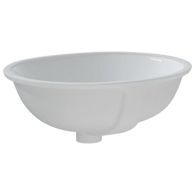 vidaXL Chiuvetă de baie albă 47x39x21 cm, ovală, ceramică