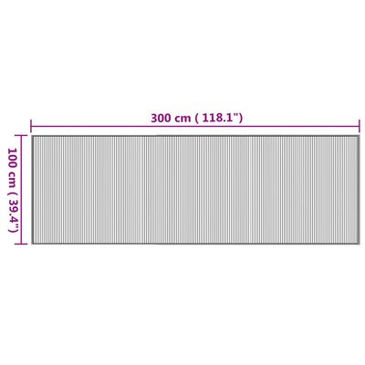 vidaXL Covor dreptunghiular, natural, 100x300 cm, bambus