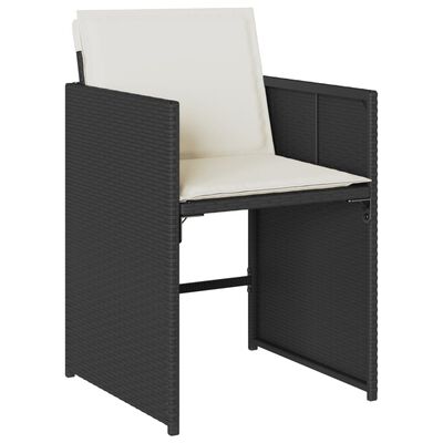 vidaXL Set mobilier de exterior cu perne, 11 piese, negru, poliratan