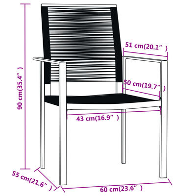 vidaXL Set de servit masa pentru grădină, 5 piese, negru