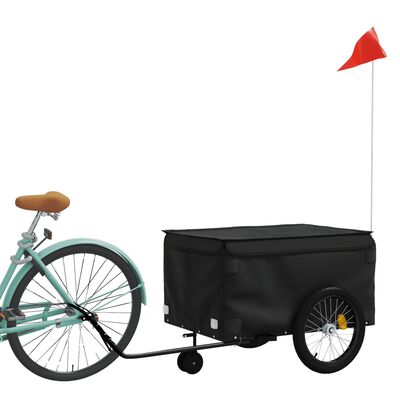 vidaXL Remorcă pentru biciclete, negru, 45 kg, fier