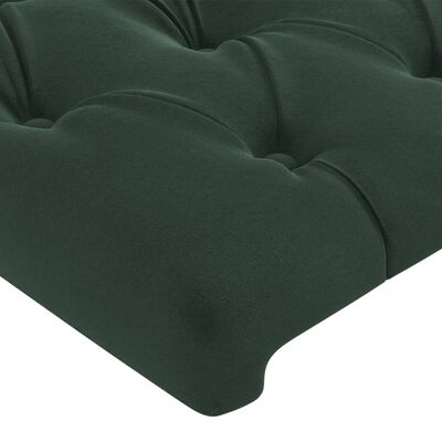 vidaXL Tăblie de pat cu aripioare verde închis 203x16x78/88 cm catifea