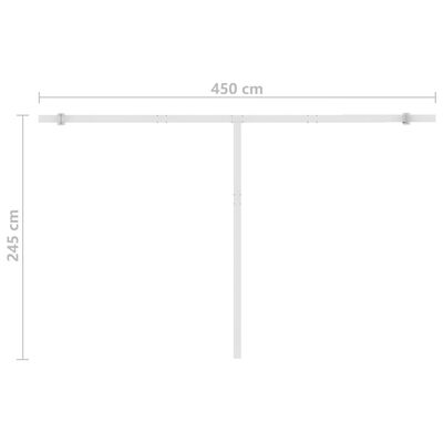 vidaXL Copertină retractabilă manual,LED, portocaliu/ maro, 450x350 cm