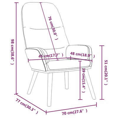 vidaXL Scaun de relaxare, crem, material textil