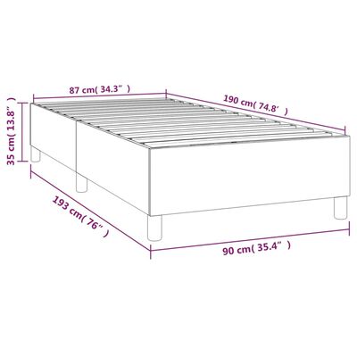 vidaXL Cadru de pat, gri, 90x190 cm, piele ecologică