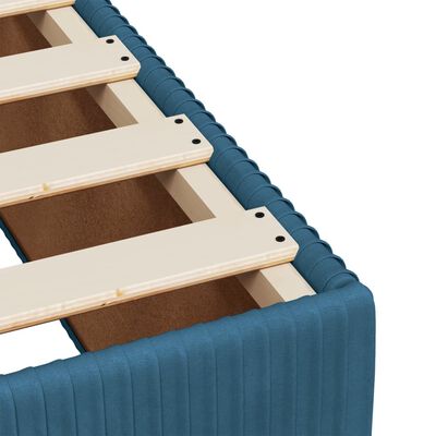 vidaXL Pat box spring cu saltea, albastru închis, 120x190 cm, catifea