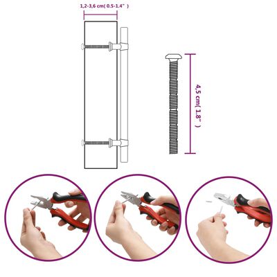 vidaXL Mânere de dulap, 10 buc., argintiu, 160 mm, oțel inoxidabil