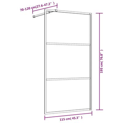 vidaXL Paravan de duș walk-in roșu 115x195 cm sticlă ESG transparentă