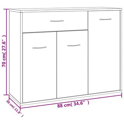 vidaXL Dulap, gri beton, 88 x 30 x 70 cm, lemn prelucrat