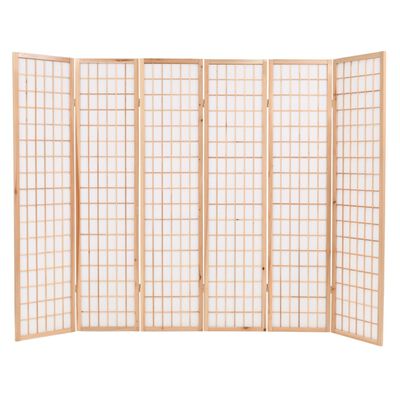 vidaXL Paravan pliabil 6 panouri, stil japonez, 240x170 cm, Natural