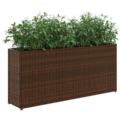 vidaXL Jardiniere grădină 2 ghivece 2 buc. maro, 90x20x40 cm poliratan