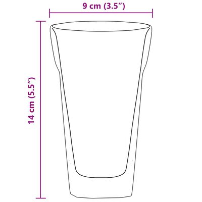 vidaXL Cești din sticlă cu perete dublu, 6 buc., 450 ml