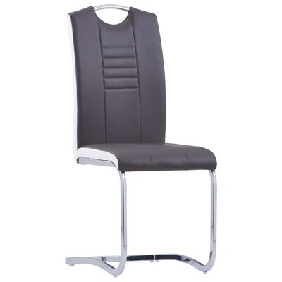 vidaXL Set mobilier de bucătărie, 7 piese, gri, piele ecologică