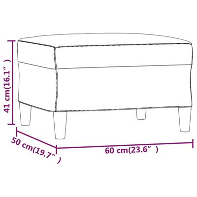 vidaXL Taburet, cappuccino, 60x50x41 cm, piele ecologică