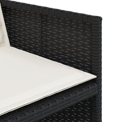 vidaXL Set mobilier de grădină cu perne, 13 piese, negru, poliratan