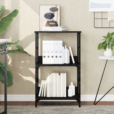 vidaXL Bibliotecă, negru, 50x33x82 cm, lemn prelucrat