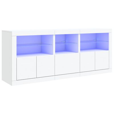 vidaXL Dulap cu lumini LED, alb, 162x37x67 cm