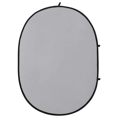 vidaXL Ecran de fundal studio foto 2-în-1 negru și gri 200x150 cm oval