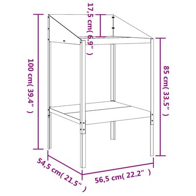 vidaXL Suport de plante, antracit, 56,5x54,5x100 cm, oțel galvanizat