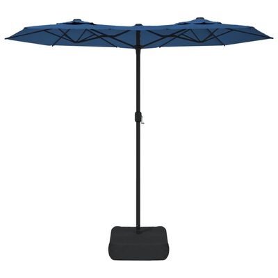 vidaXL Umbrelă de soare cu două capete cu LED-uri albastru 316x240 cm