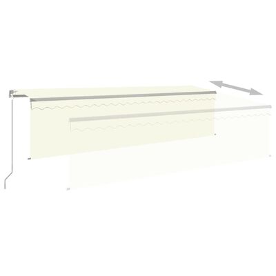 vidaXL Copertină retractabilă manual cu stor, crem, 5x3 m