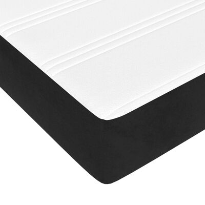 vidaXL Pat box spring cu saltea, negru, 160x200 cm, catifea