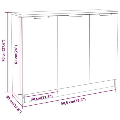 vidaXL Servantă, sonoma gri, 90,5x30x70 cm, lemn prelucrat