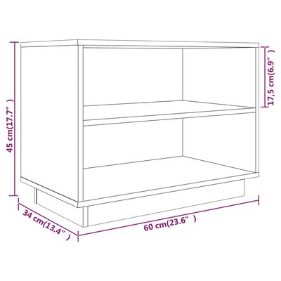 vidaXL Dulap pantofi, maro miere, 60x34x45 cm, lemn masiv de pin