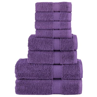 vidaXL Set de prosoape premium SOLUND, 8 piese, violet, 600 g/m²