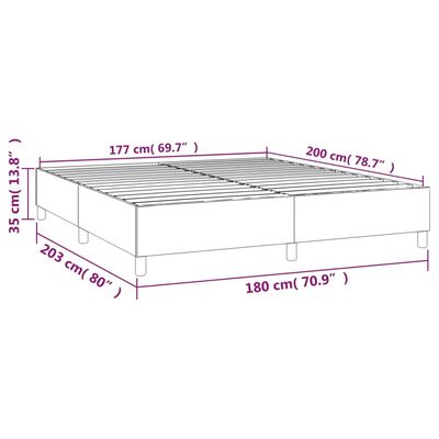 vidaXL Cadru de pat, alb, 180x200 cm, piele ecologică