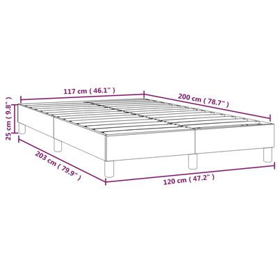 vidaXL Cadru de pat, gri, 120x200 cm, piele ecologică