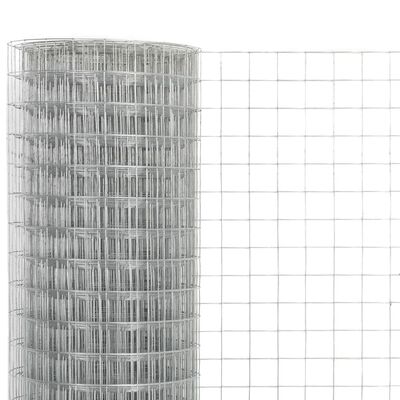 vidaXL Plasă de sârmă găini, argintiu, 10 x 1,5 m, oțel galvanizat